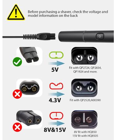 5V Chargeur Rasoir pour Philips OneBlade 360 Series QP2824 QP2834 QP2724 QP2734 QP2720 QP4631 MG5910 MG7910 MG7950 MG7930 MG9510 X3001 One Blade Philipp Chargeur Adaptateur avec USB C ble - Buy Online on GoSupps.com