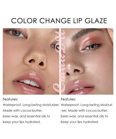 Evpct 2Pcs Clear Color Changing Lip Gloss Set for Women Girls - Pink Mood Lip Oil Balm Stain Glaze Pack, Hydrating Formula - 0.21 Fl Oz (Pack of 1) - Buy Online on GoSupps.com