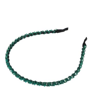 VOCOSTE 1 Pcs Rhinestone Hair Hoop Headband  Hairband for Women  Green  0.24 Inch Wide