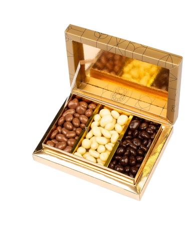 Sweetland's Coated Raisin Medley - Deluxe Trio Box | 450g | Milk Dark Chocolate & Yoghurt-Coated Delights | Ideal Gift for Dinner Parties