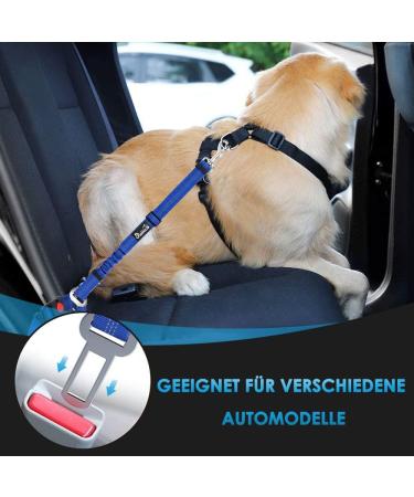 Buy Slowton 2-in-1 Dog Car Seat Belt | Adjustable & Reflective Headrest Retention | Universal Buckle | G.Hellblau - 2PCS - Buy Online on GoSupps.com