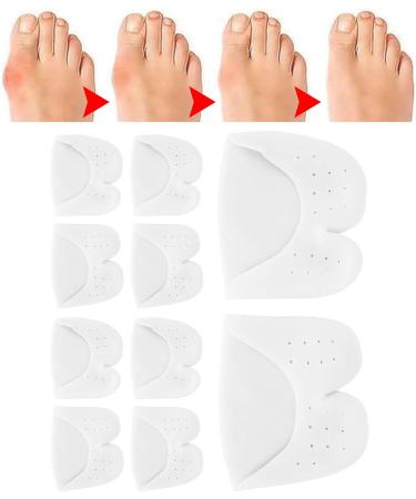 5 Pairs W-shaped Toe Caps & Forefoot Cushioning Pads - Soft Breathable Toe Protectors for Men & Women - White - Buy Online on GoSupps.com