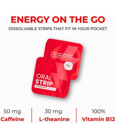 Energy Oral Strips | Natural Caffeine & L-Theanine for Instant Energy Boost | Focus & Concentration Supplement for Men & Women - Buy Online on GoSupps.com