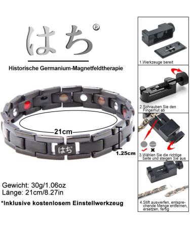 Titan Magnet Arm Band for Men & Women - 5 Element Strong Magnets 3500 Gauss Germanium - Ideal Father's Day Gift with Setting Tools & Gift Box (Black) - Buy Online on GoSupps.com