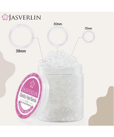 JASVERLIN Clear Hair Elastics Bands - 2000pcs Assorted Sizes Rubber Hair Ties for Toddlers, Girls, and Women - Buy Online on GoSupps.com