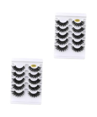 POPETPOP Black Decor 10 Pairs Fake Eyelashes 3d Makeup Decor False Eye Lashes Embellishments for Crafting Soft Light Fake Lash Black Trim Decked False Eyelashes Make up Imitation Miss