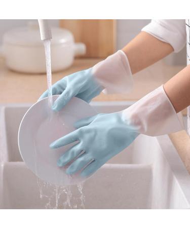 Dishwashing Gloves - Dish Washing Gloves Best Reusable Household Dishwashing Cleaning Rubber Gloves Non-Slip Kitchen Glove for Washing Gardening Pet Care Blue - Buy Online on GoSupps.com