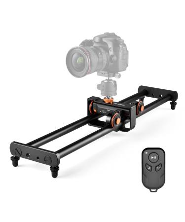 YELANGU Camera Dolly Motorized+Camera Slider Set, 3Speed Adjustable Wireless Electric Camera car with 24/62cm Aluminum Alloy Track Rail and Remote, for Camera Camcorder Smartphone, Up to 6.6lb/3kg