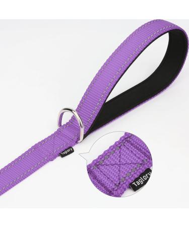 Taglory Reflective Dog Leash for Medium & Large Dogs | Padded Handle Supports 10-75 kg | 1.8m x 2.5cm | Purple | Ideal for Comfortable Walking - Buy Online on GoSupps.com