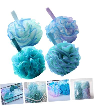 Holibanna 4pcs Bath Loofah Shower Sponge Set | Exfoliating Body Wash Scrubber | Compact & Portable Bathing Balls - Buy Online on GoSupps.com