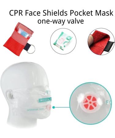 Dztsmart CPR Mask Keychain with Carabiner - Ventilation Mask with Check Valve for First Aid & AED Training - Pocket Size Emergency Breathing Barrier - Buy Online on GoSupps.com