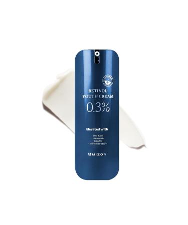 MIZON Retinol Youth (0.3% Retinol Cream) Wrinkle Care Shea Butter Peptides Niacinamide Bakuchiol Korean Skincare (0.92 oz)