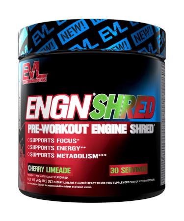 Evlution Nutrition ENGN Shred Pre Workout Thermogenic Fat Burner Powder Energy Weight Loss 30 Servings (Cherry Limeade)