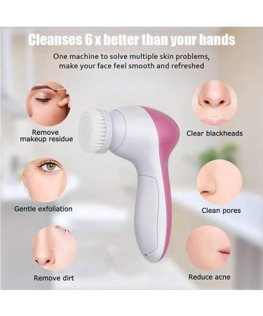 Electric Facial Cleansing Spin Brush Set for Gentle Exfoliation, Blackhead Removal, and Deep Cleansing - Perfect Skincare Gift for Teenage Girls (Pink) - Buy Online on GoSupps.com