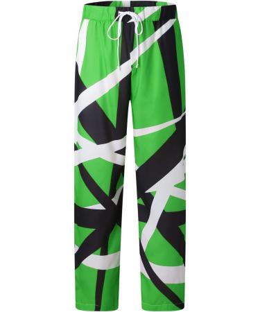 Cewifo Men's Linen Pocket Lace-Up Big Pants | Summer Slim & Comfortable Hiking Shorts in Black & A1-Green 3XL - Buy Online on GoSupps.com