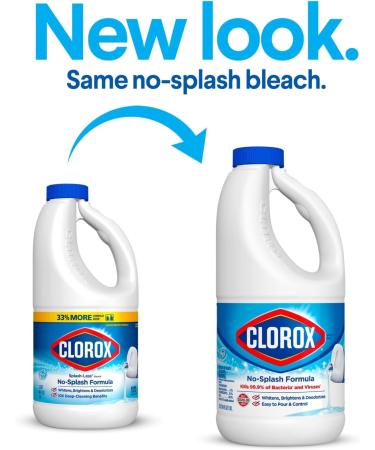 Clorox Splash-Less Bleach - 40oz, Pack of 2 | Disinfecting Formula Kills 99.9% Bacteria & Viruses - Buy Online on GoSupps.com