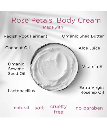 Rose Petals Body Cream | Luxurious Natural Moisturizer with Shea Butter & Aloe - Non-Greasy Rose Scent | International Shipping Available - 8 oz - Buy Online on GoSupps.com