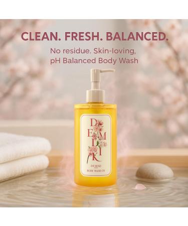 DEMIKI Hydrating Body Wash for Sensitive & Dry Skin, Sakura Scent, Nourishing Shower Oil for Women, Winter Moisture Care, Sulfate-Free, Paraben-Free, Dye-Free, 10 fl oz - Buy Online on GoSupps.com