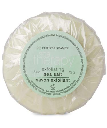 Gilchrist & Soames Spa Therapy Soap 1.5oz/42g Round Exfoliating Sea Salt - Pleat Wrap Soaps set of 6