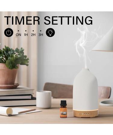 Salubrito Ceramic Aroma Diffuser | White Essential Oil & Ultrasonic Humidifier | BPA-Free Aromatherapy Diffuser | Automatic Shut Off | 100ml - Buy Online on GoSupps.com