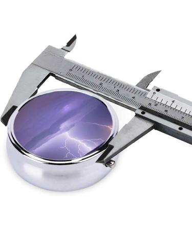 Lightning Storm Round Pill Box | 3-Compartment Portable Organizer for Travel & Purse - Buy Online on GoSupps.com