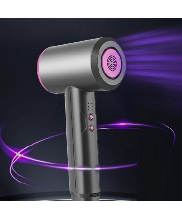 Lightweight Travel Hair Dryer Rechargeable Blow Dryer with Styling Nozzle/Base 15000mAh Free Standing Hot/Cold Air Hairdryer Gifts for Father/Men Gray
