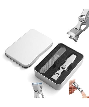 Shirem Nail Clipper Dotmalls Nail Clipper Comfort ClipThick Nail Clipper Ultra Sharp Stainless Steel Nail Clippers (Color : Silver)