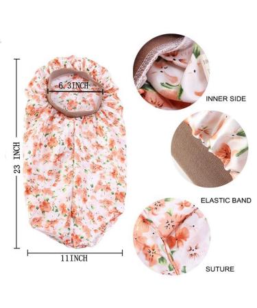 2Pack Women's Soft Long Bonnet Sleep Cap for Curly Dreadlocks Long Hair - Beige+Orange - Buy Online on GoSupps.com