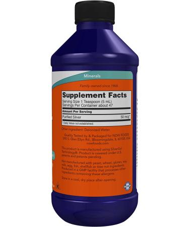 Now Foods Silver Sol 8 fl oz - Immune Support & Antimicrobial Liquid - Buy Online on GoSupps.com
