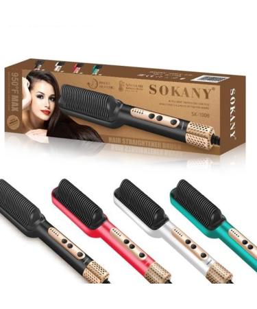 SK-1008 Hair Straightener Brush | 360 Swivel Cord | Adjustable Heat | Fast Heating | Silky Smooth Hair Styling Tool - Buy Online on GoSupps.com