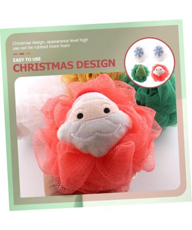 NOLITOY 4pcs Bath Ball Set - Exfoliating Santa Bath Sponge & Loofah for Christmas - Perfect Bathroom Accessory - International Shipping Available - Buy Online on GoSupps.com