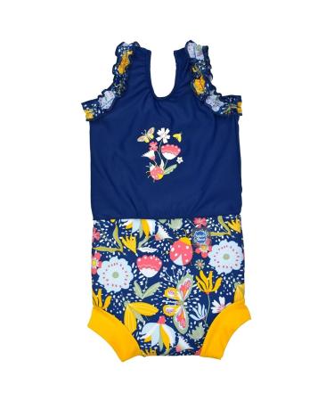 Splash About Happy Nappy Costume with Reusable Swim Nappy Garden Delight 3-8 Months