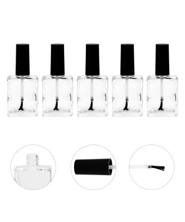 Frcolor 5pcs 15ml DIY Square Nail Polish Glass Bottles - Refillable Empty Vials with Brush for International Shipping - Buy Online on GoSupps.com