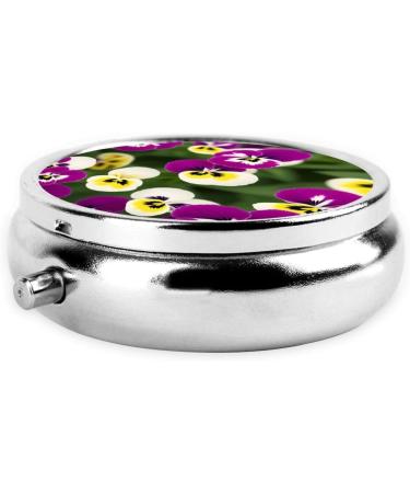 Buy Pansys Printed Mini Round Pill Box - 3 Compartment Travel Organizer for Home & Office - Portable & Stylish Pill Case - Buy Online on GoSupps.com