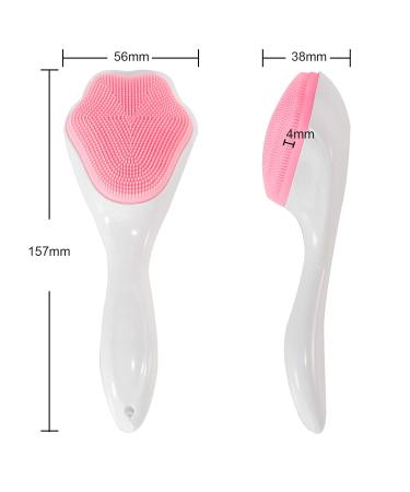 Beomeen 2 Pack Silicone Face Scrubber Exfoliating Brush - Manual Handheld Facial Cleansing Brush for Blackhead Removal & Skincare - Soft Bristles, Waterproof (Blue Pink) - Buy Online on GoSupps.com