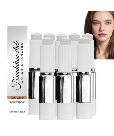 BRVLY 2in1 colorchanging foundation stick in ivory white light hydrating coverage cream stick Vfoundation with detachable brush full to medium coverage base makeup 8