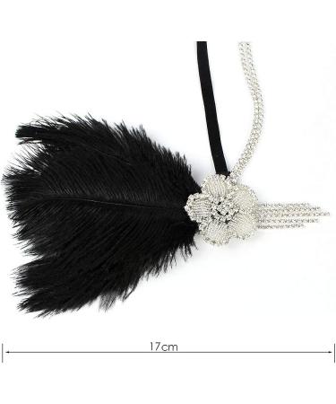 Great Gatsby Flapper Headband - Vintage Crystal Rhinestone Tassel Hairband in Black - Buy Online on GoSupps.com