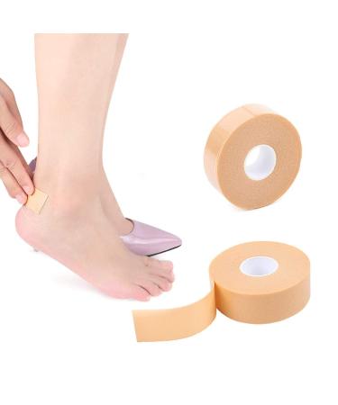 2 Roll Moleskin Self-Adhesive Blister Pads Foot Care Sticker - Anti-Slip Waterproof Multi-Purpose High-Heeled Foam Tape Adhesive Protection Shoes Insoles for Prevention and Healing