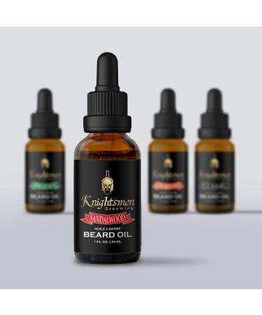 Men's Sandalwood Beard Oil - Made in Canada | Nourishing Oils: Sandalwood Coconut Argan Jojoba Castor Grapeseed & Vitamin E - Buy Online on GoSupps.com