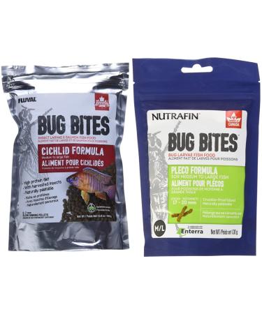 Nutrafin Bug Bites Cichlid Formula + Nutrafin Bug Bites Pleco Formula (17-20 mm Sticks)