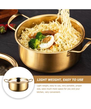 Stainless Steel Gold Kitchen Ramen Noodle Kitchen Korean Ramen Cooking Kitchen for Noodle Kitchen (Color : Golden Size : 26X18X8.5CM) (Gold 28X20X9CM) - Buy Online on GoSupps.com