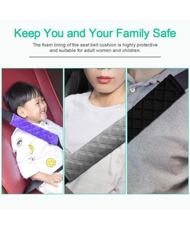 Golrisen Universal Seat Belt Cushions - 4 Pack Black Padding for Kids & Adults | Enhance Safety & Comfort in Your Car - Buy Online on GoSupps.com