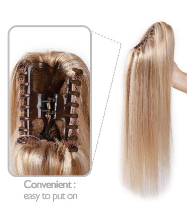 Elailite Real Hair Braid Extensions & Clip-in Ponytail | 22'' Remy Smooth Human Hair #18/613 Ashblond & Bleached Blonde - 120g - Buy Online on GoSupps.com