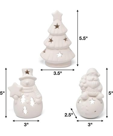 Christmas Ceramic Figurine Paint Kit - Set of 6 Unpainted Ceramics for Kids Art Project | Holiday Party Decoration & Keepsake | Includes Paint & Brushes - Buy Online on GoSupps.com
