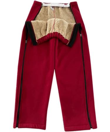 Daily Wear Patient Clothing for Disability Elderly Surgery Patients Skin-Friendly and Warm Incontinence Care Pants (Color : Red Size : L/Large) L/Large Red