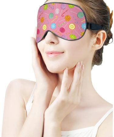 Colorful Lollipops & Dots Sleep Mask for Women | Adjustable Eye Shades Cover with Elastic Strap - Shop Internationally - Buy Online on GoSupps.com