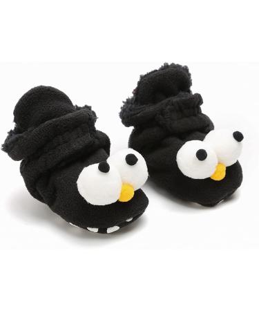 TMEOG Baby Booties Slippers | Infant Winter Boots | First Walking Shoes for Boys Girls 6-12 Months | Black Big Eyes Design - Buy Online on GoSupps.com