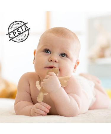 AULEGE Silicone Teething Toy - Soft Dog Shape Teether for Baby 3-18 Months, BPA-Free Chew Toy for Teething Pain Relief - Perfect Boy & Girl Birthday or Christmas Gift - Buy Online on GoSupps.com