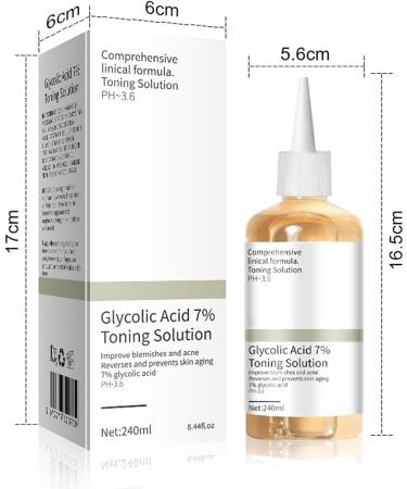 240ML Glycolic Acid 7% Toning Resurfacing Solution - Skincare Hyaluronic Acid - Hydrating Toning Solution - Exfoliate - Reduce Redness - Brighten and Rejuvenate Your Skin - Buy Online on GoSupps.com