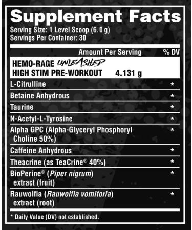 Nutrex Research Hemo-Rage Extreme Pre Workout Powder - High Stim Energy Focus & Endurance Boost | Blueberry Lemonade 30 Servings - Buy Online on GoSupps.com